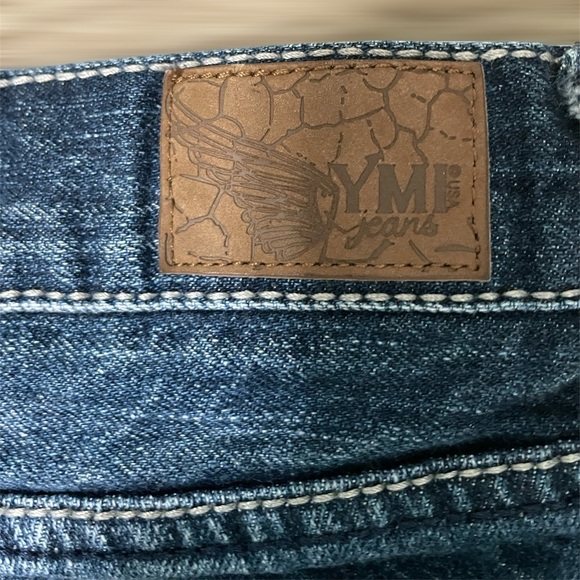 YMI Women's Distressed Jean Shorts - Dark Blue - Picture 6 of 11